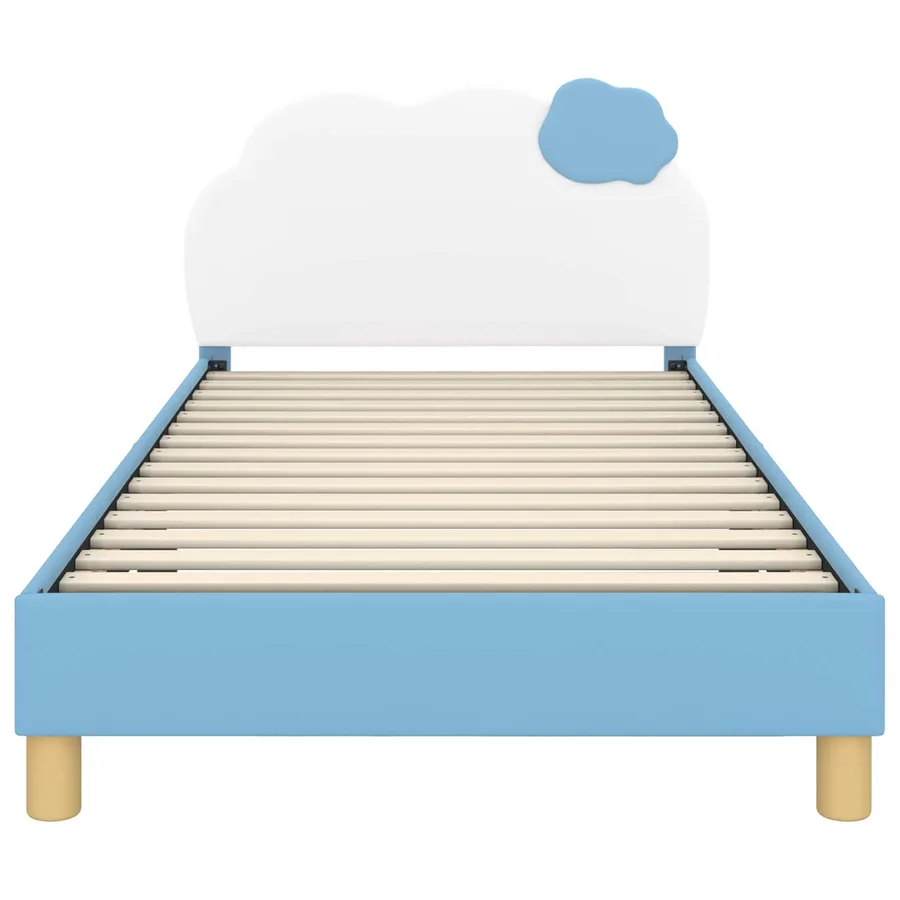 Cadre de lit pour enfants avec tête de lit Bleu 90 x 190 cm PU - 5