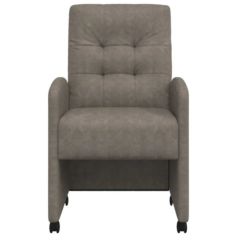 Chaises de Salle à Manger avec Roues 2 pcs Gris 58 x 67 x 97 cm - 4