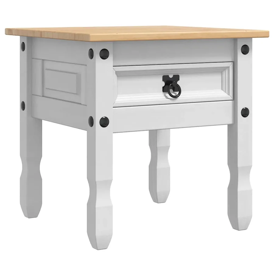 Table d'appoint Corona Blanc 50 x 50 x 50 cm Pin massif - 2