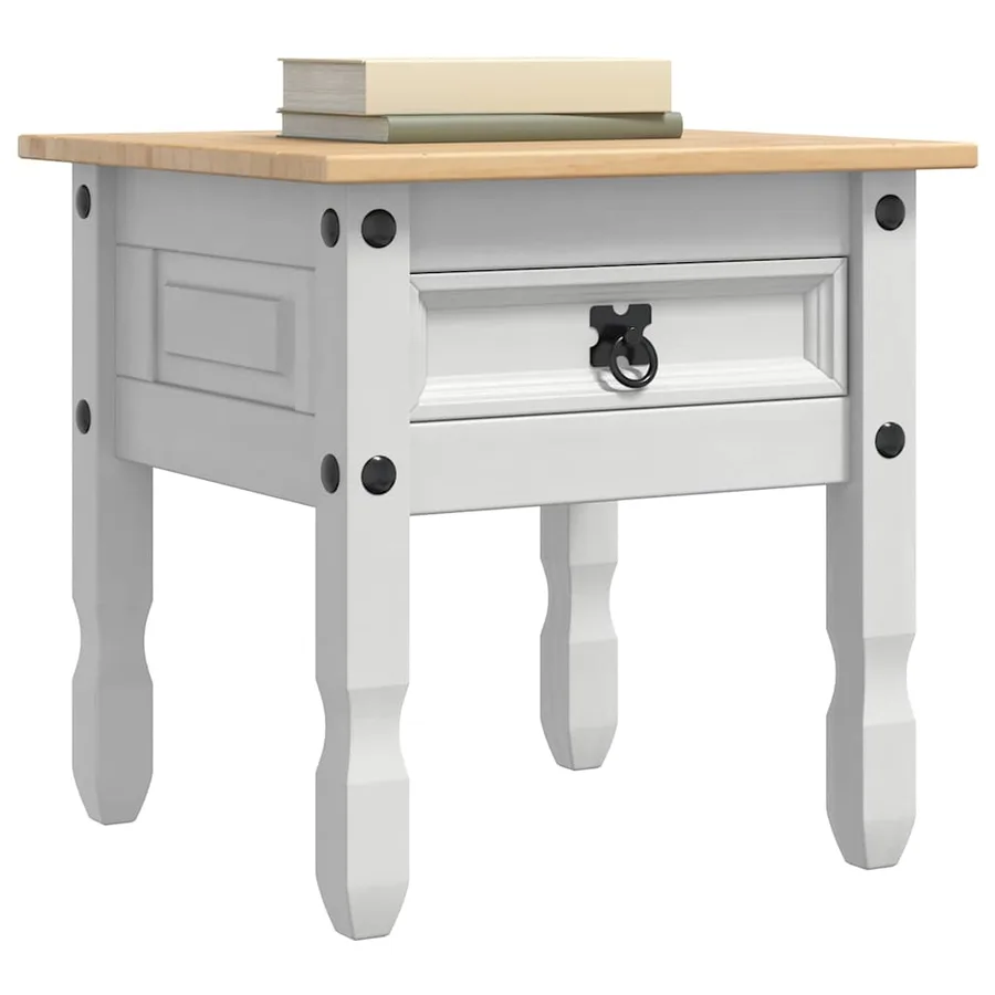 Table d'appoint Corona Blanc 50 x 50 x 50 cm Pin massif - 3