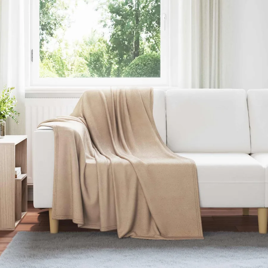 Jeté Camel 170 x 130 cm Toison