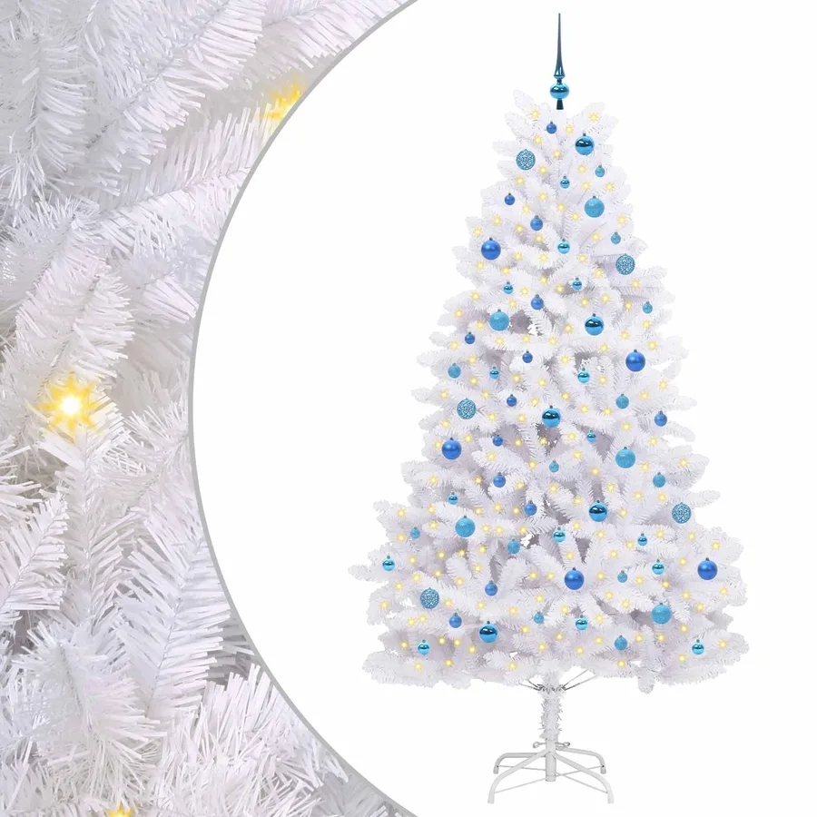 Sapin de Noël Artificiel à Branches Articulées Blanc 210 cm - 2