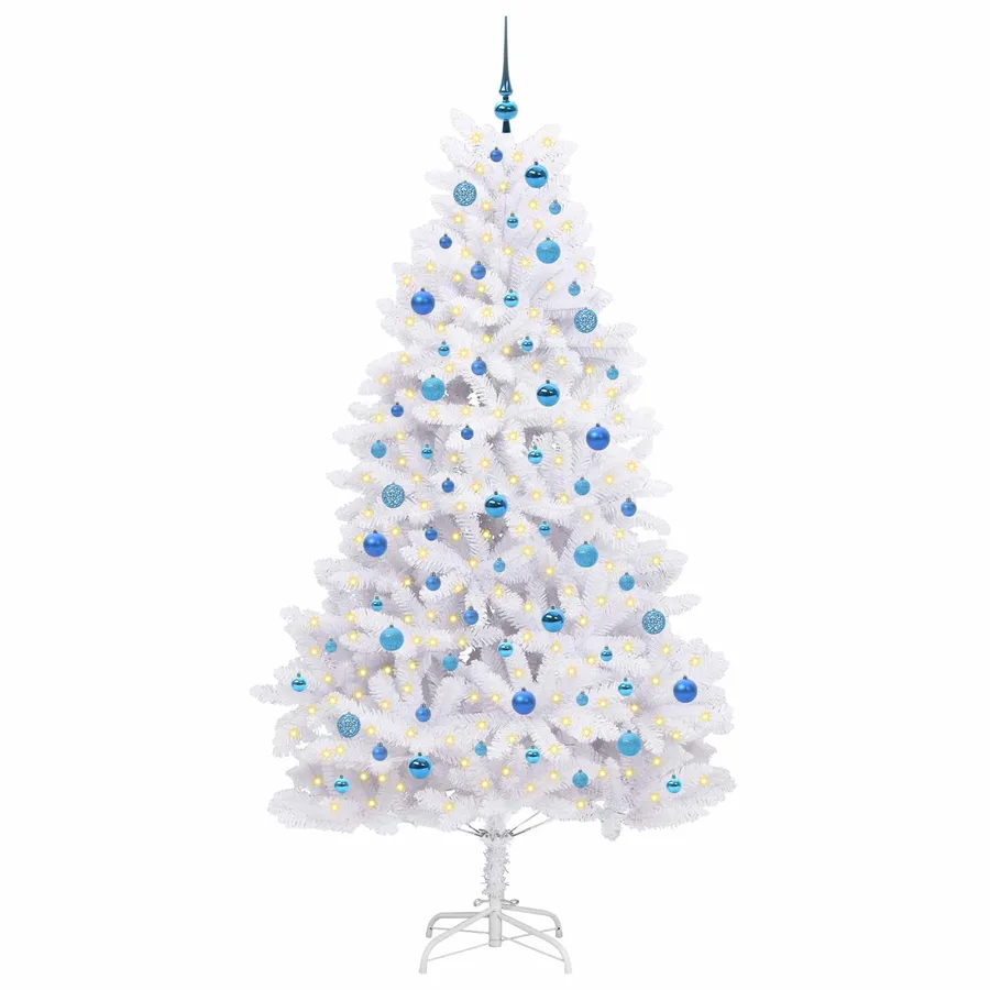 Sapin de Noël Artificiel à Branches Articulées Blanc 210 cm - 3