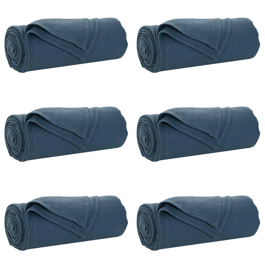 Couvertures à jeter 6 pcs Bleu marine 170 x 130 cm Toison - 2