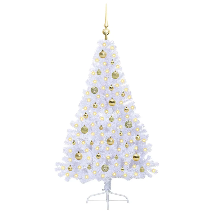 Sapin de Noël artificiel avec 150 LED Blanc 150 cm PVC et Acier - 3