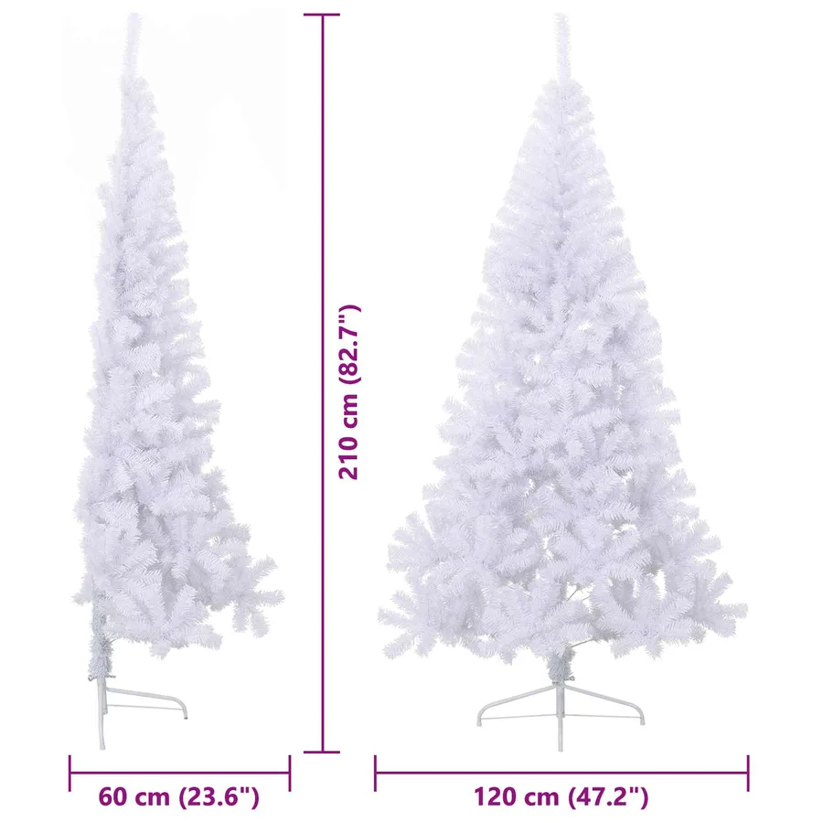 Sapin de Noël artificiel avec 300 LED Blanc 210 cm PVC et Acier - 16