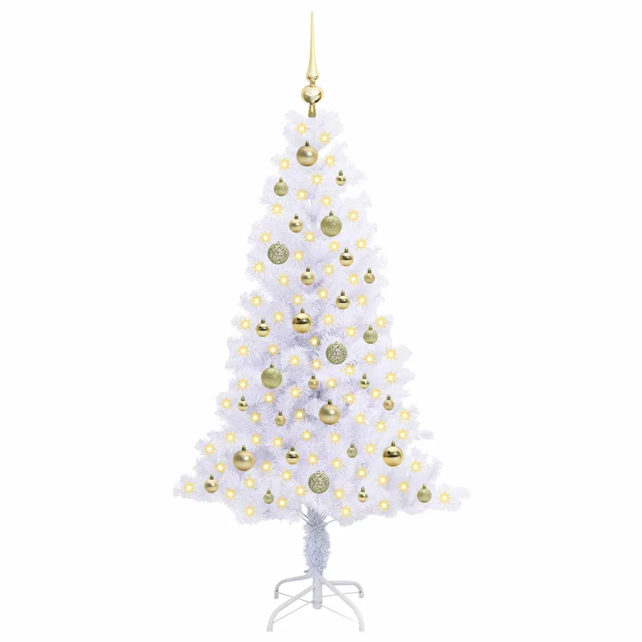 Sapin de Noël artificiel avec 150 LED Blanc 150 cm PVC et Acier - 3