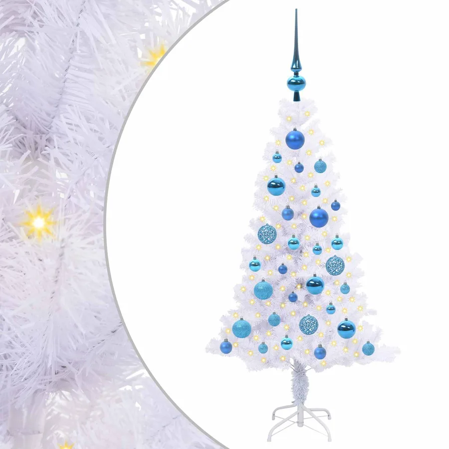 Sapin de Noël artificiel avec 150 LED Blanc 120 cm PVC et Acier - 2