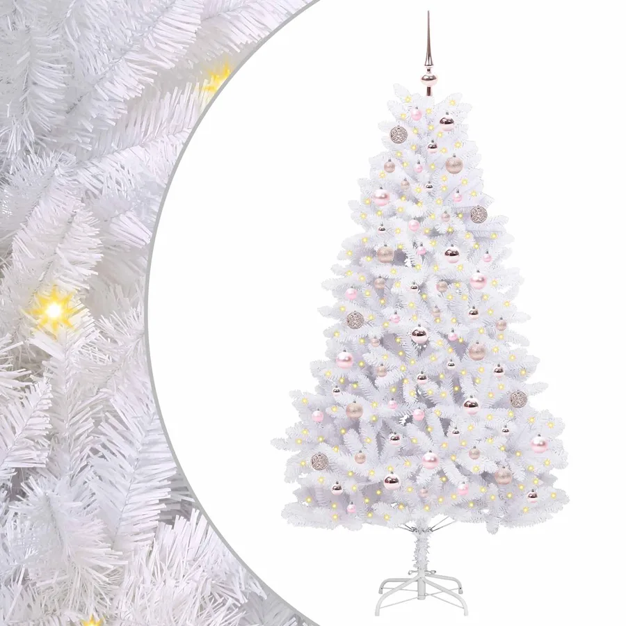 Sapin de Noël Artificiel à Branches Articulées Blanc 180 cm - 2