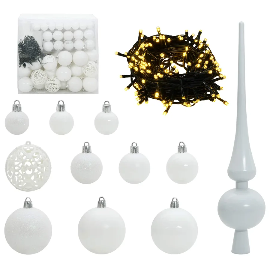 Sapin de Noël artificiel avec 300 LED Blanc 240 cm PVC et Acier - 6