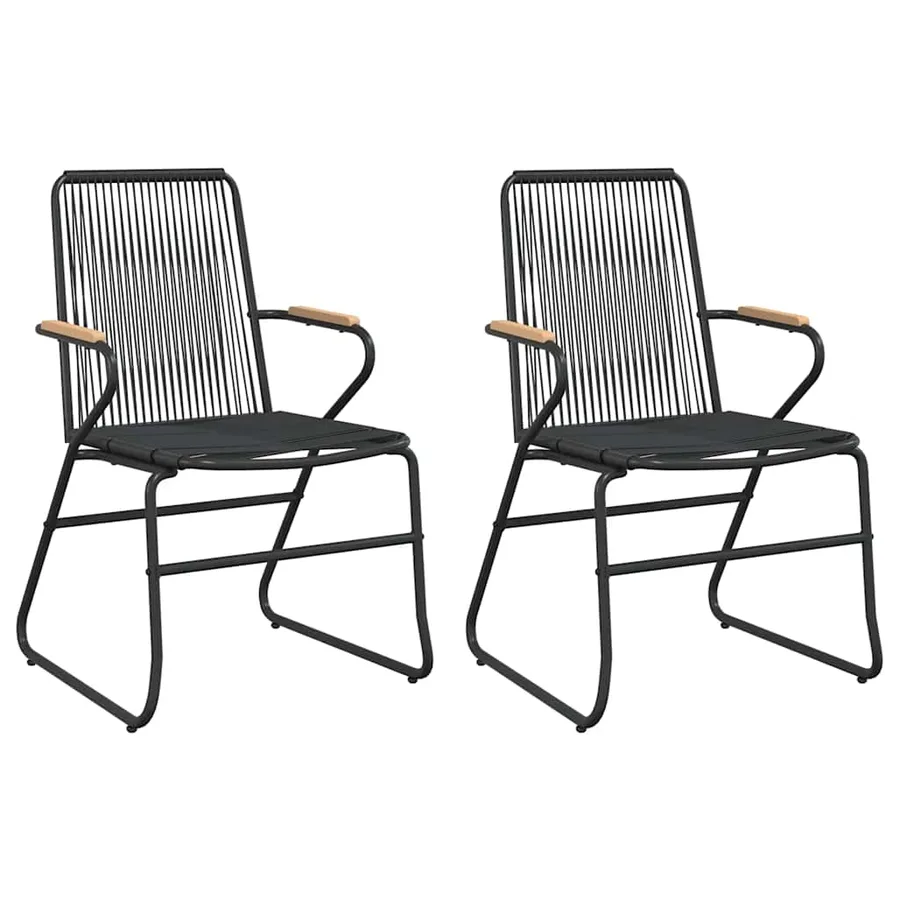 Ensemble à manger de jardin 3 pcs noir rotin PVC - 4