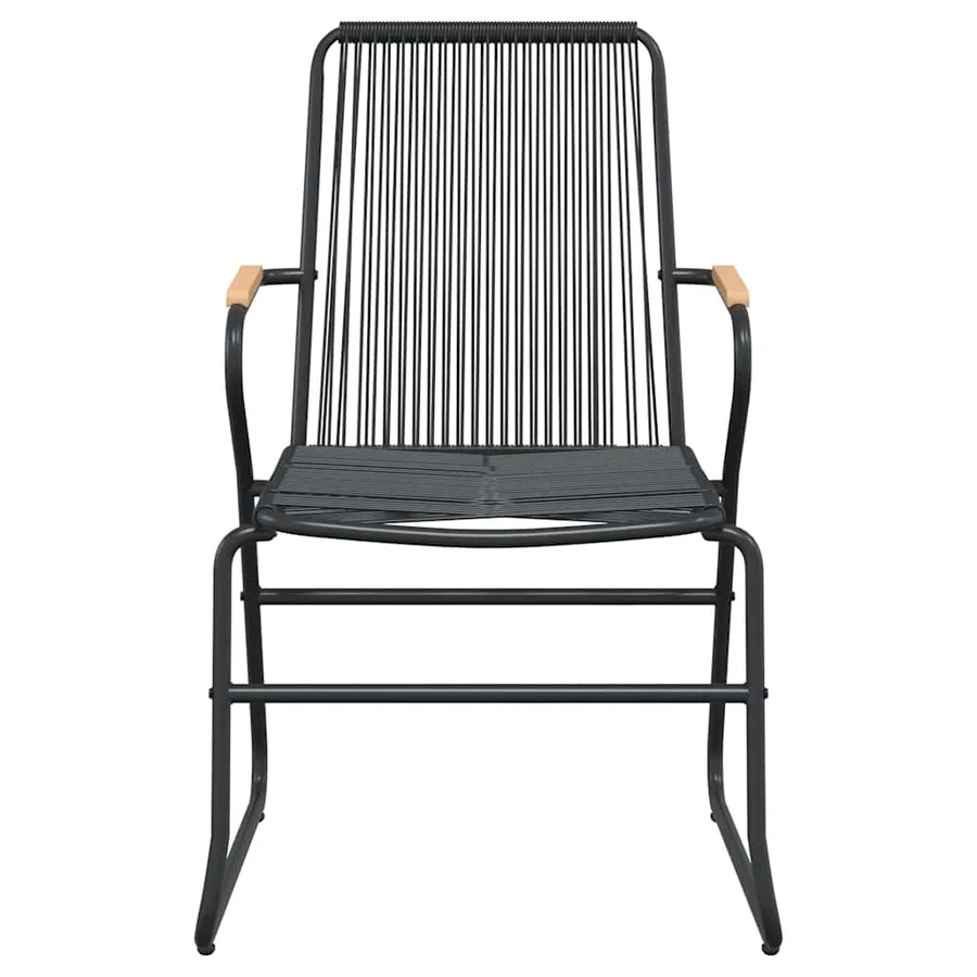Ensemble à manger de jardin 3 pcs noir rotin PVC - 6