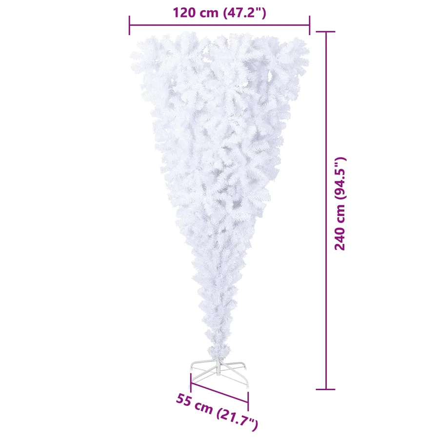 Sapin de Noël artificiel avec 300 LED Blanc 240 cm PVC et Acier - 12