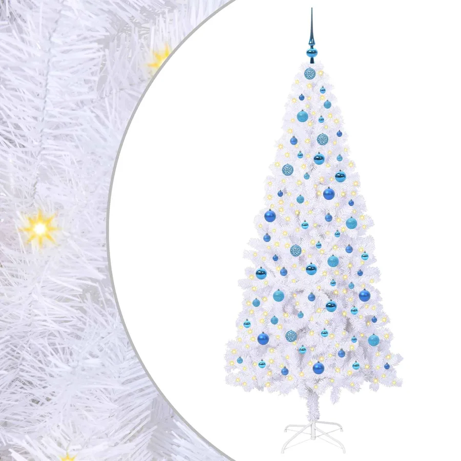 Sapin de Noël artificiel avec 300 LED Blanc 210 cm PVC et Acier - 2