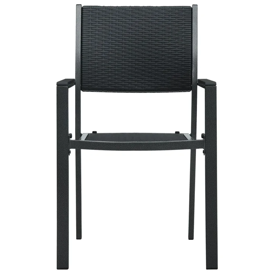 Ensemble à manger de jardin 3 pcs Noir - 5