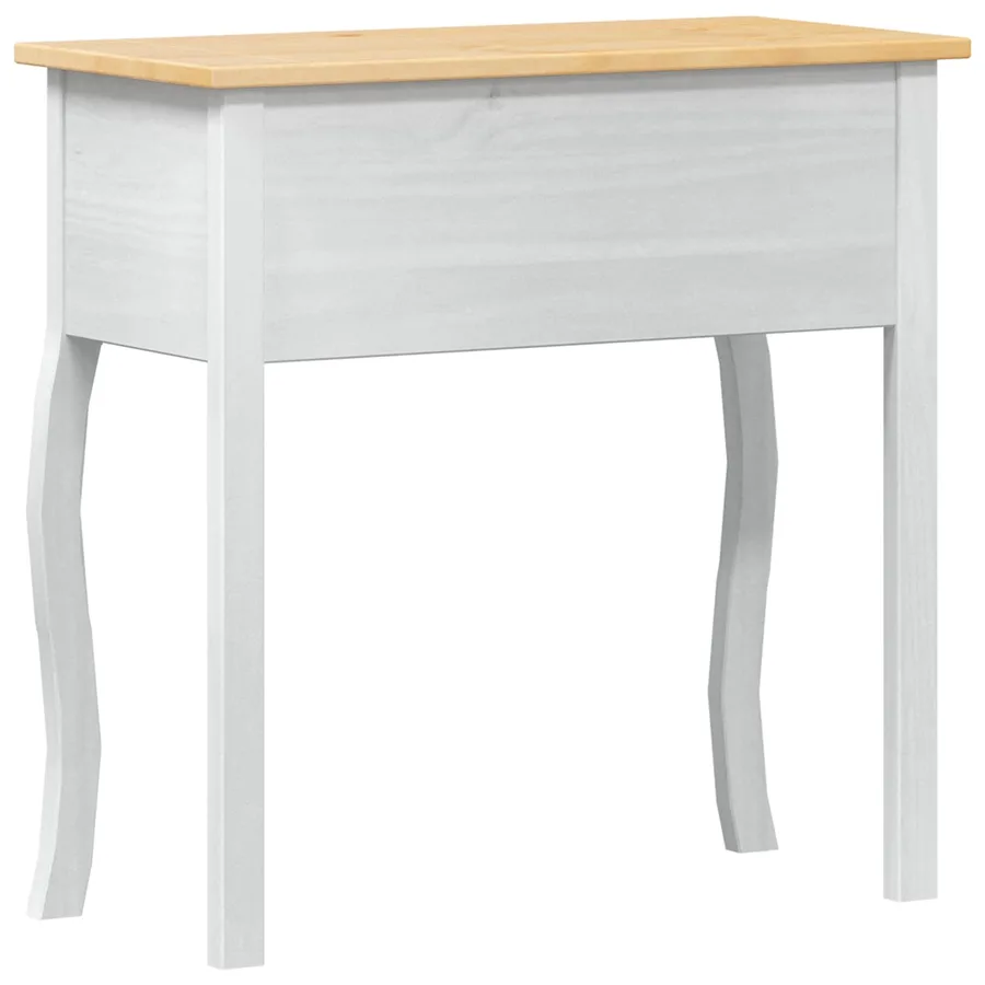 Table console avec tiroir Blanc 73 x 35 x 73 cm Pin massif - 6