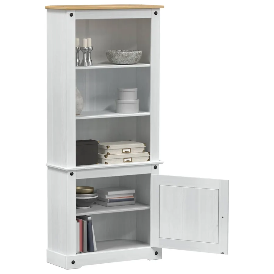 Haut Armoire Blanc 74 x 38 x 170 cm Pin massif - 3