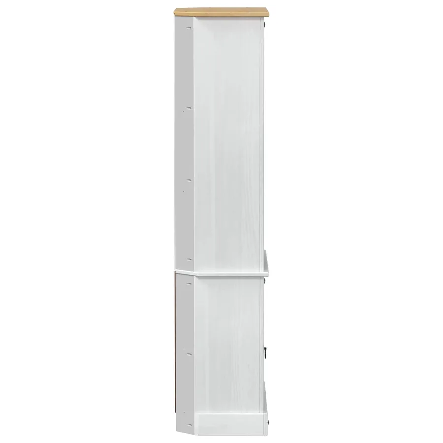 Haut Armoire Blanc 74 x 38 x 170 cm Pin massif - 5