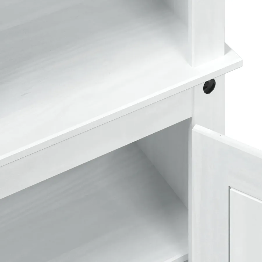 Haut Armoire Blanc 74 x 38 x 170 cm Pin massif - 7