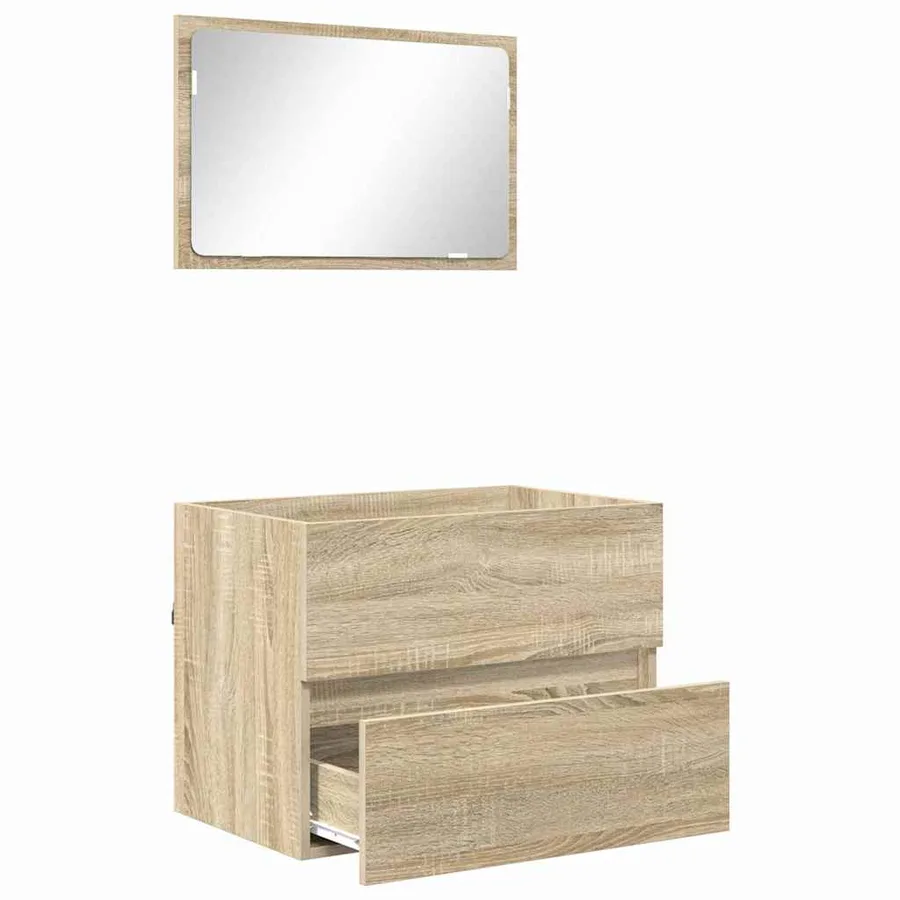 Ensemble de mobilier de salle de bain avec tiroir Chêne Sonoma - 5
