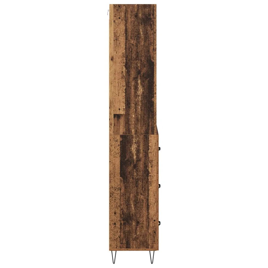 Haut Armoire avec tiroir 2 pcs Bois ancien Bois d'ingénierie - 9
