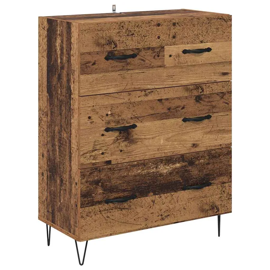 Haut Armoire avec tiroir 2 pcs Bois ancien Bois d'ingénierie - 6
