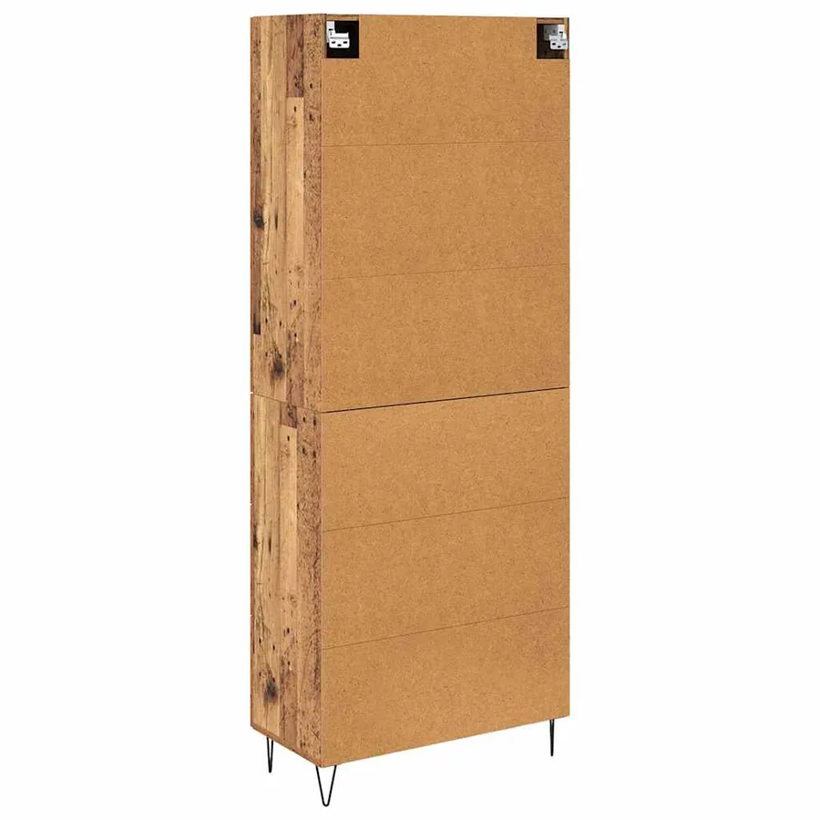 Haut Armoire avec tiroir 2 pcs Bois ancien Bois d'ingénierie - 8