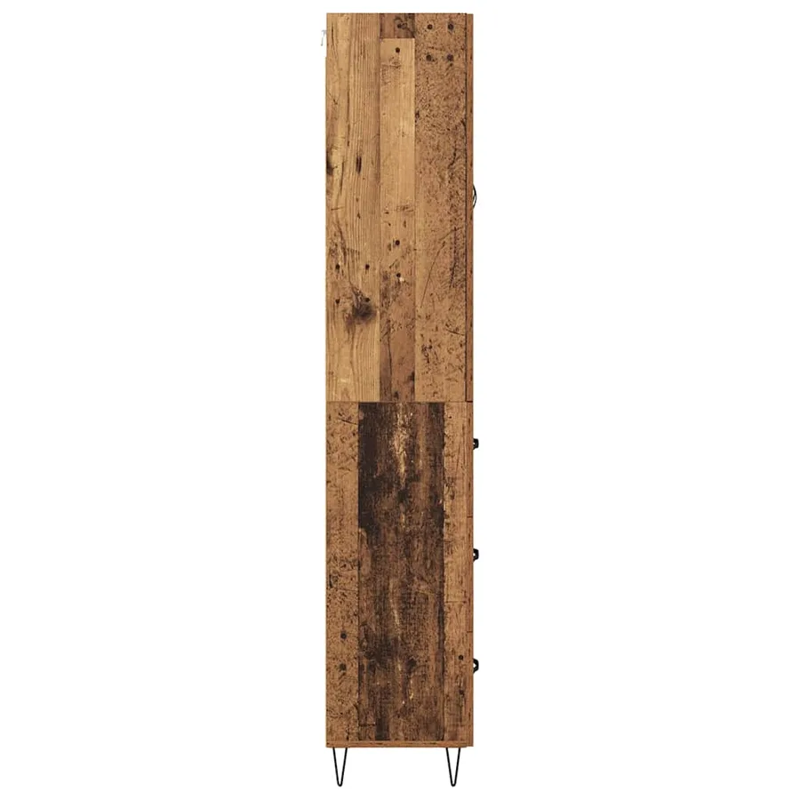 Haut Armoire avec tiroir 2 pcs Bois ancien Bois d'ingénierie - 9