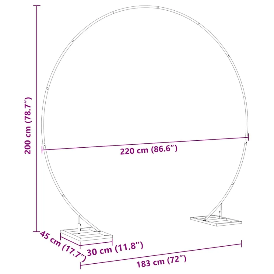 Arche de mariage Doré 220 x 45 x 200 cm Acier - 9