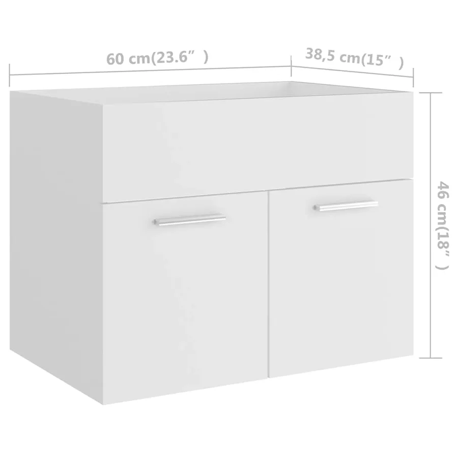Ensemble de meubles salle de bain 2 pcs Blanc Bois d'ingénierie - 17
