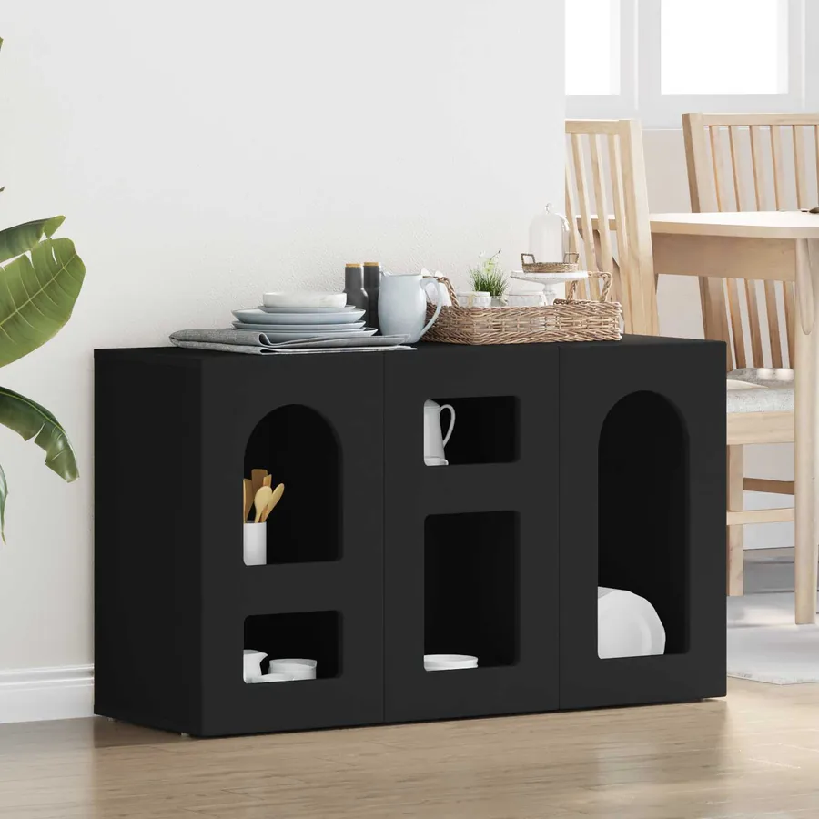 Buffet ELST Noir 100 x 35 x 59 cm Bois d'ingénierie