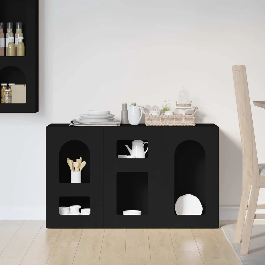 Buffet ELST Noir 100 x 35 x 59 cm Bois d'ingénierie - 4