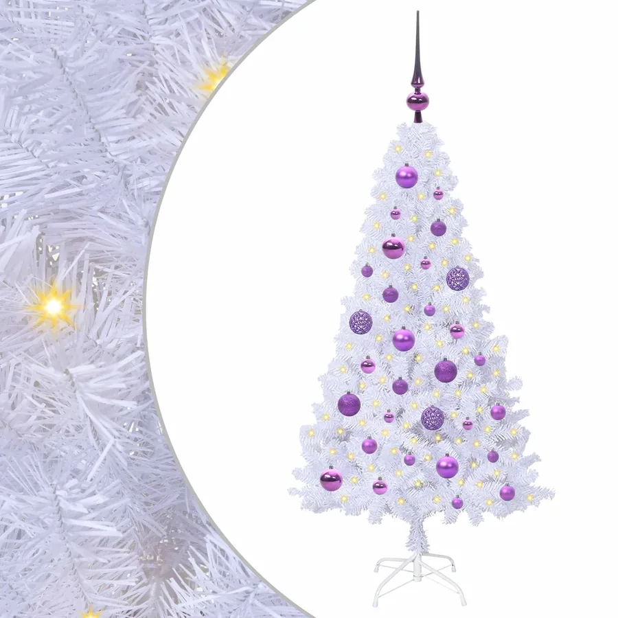 Sapin de Noël artificiel avec 150 LED Blanc 120 cm PVC et Acier - 2