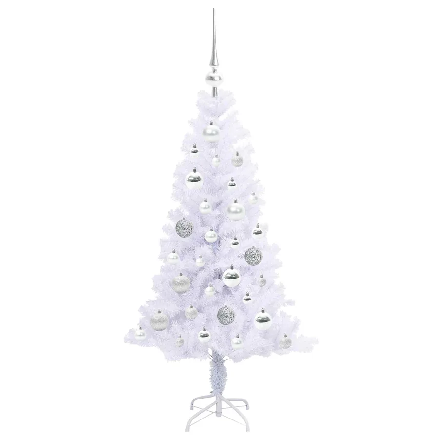 Sapin de Noël artificiel avec 150 LED Blanc 120 cm PVC et Acier - 4