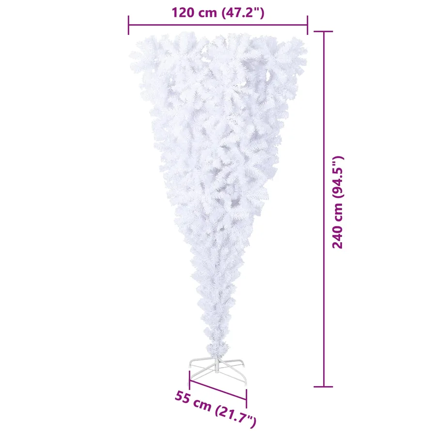 Sapin de Noël artificiel avec 300 LED Blanc 240 cm PVC et Acier - 16