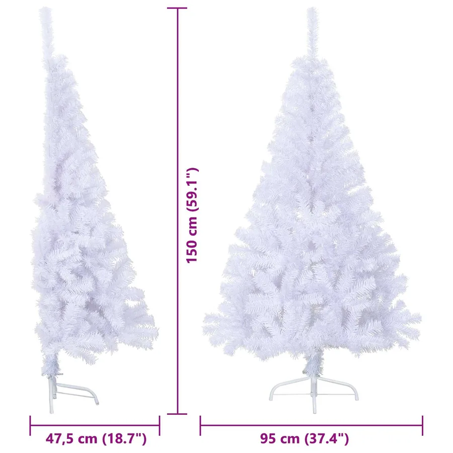 Sapin de Noël artificiel avec 150 LED Blanc 150 cm PVC et Acier - 18