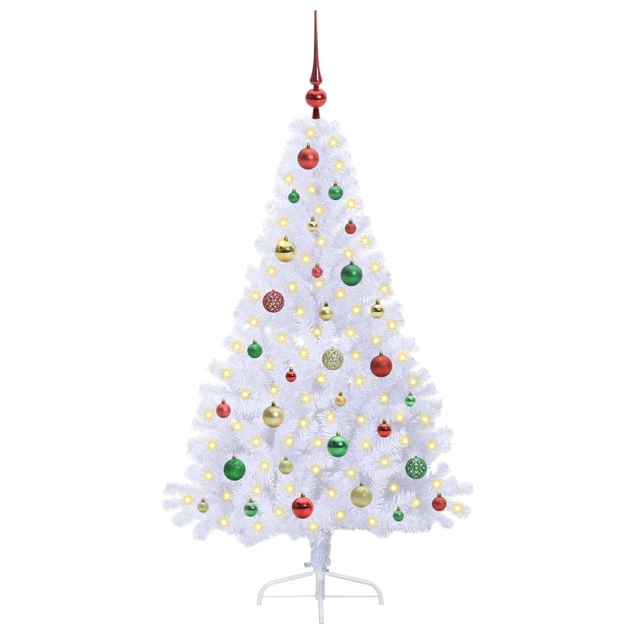 Sapin de Noël artificiel avec 150 LED Blanc 150 cm PVC et Acier - 3