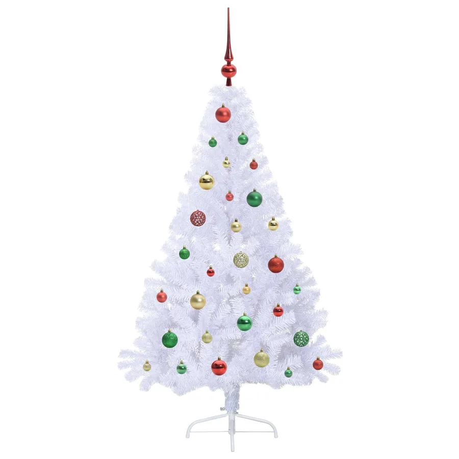 Sapin de Noël artificiel avec 150 LED Blanc 150 cm PVC et Acier - 5