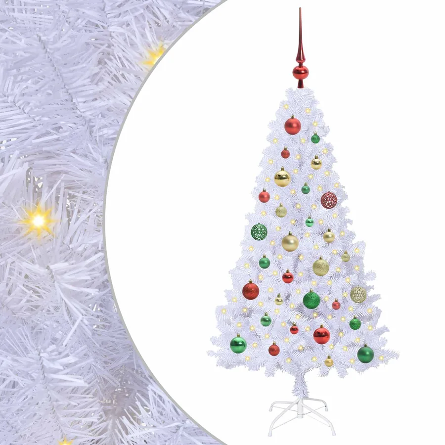 Sapin de Noël artificiel avec 150 LED Blanc 120 cm PVC et Acier - 2