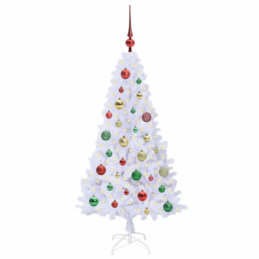 Sapin de Noël artificiel avec 150 LED Blanc 120 cm PVC et Acier - 3