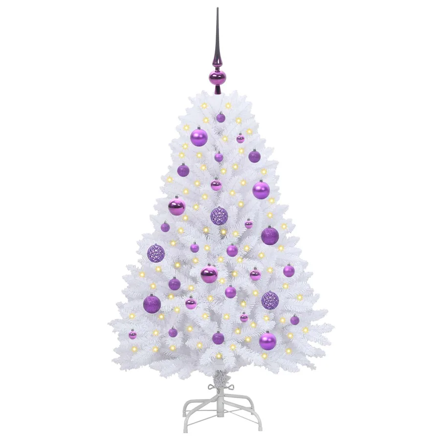 Sapin de Noël Artificiel à Branches Articulées Blanc 120 cm - 3