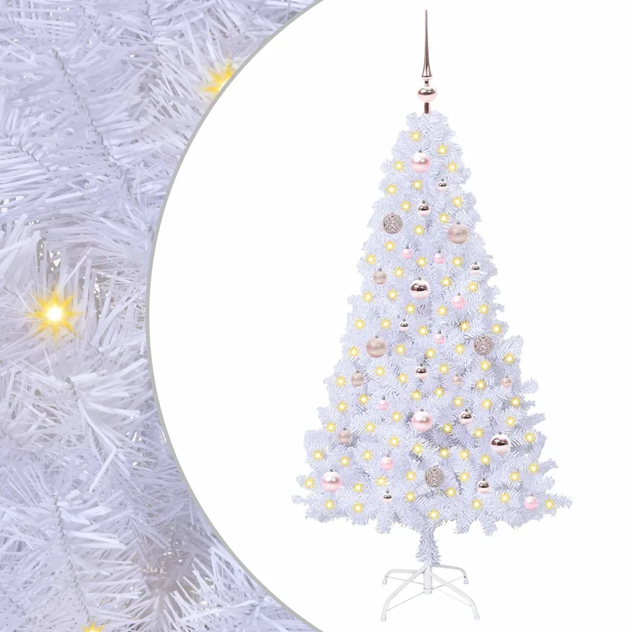 Sapin de Noël artificiel avec 150 LED Blanc 150 cm PVC et Acier - 2