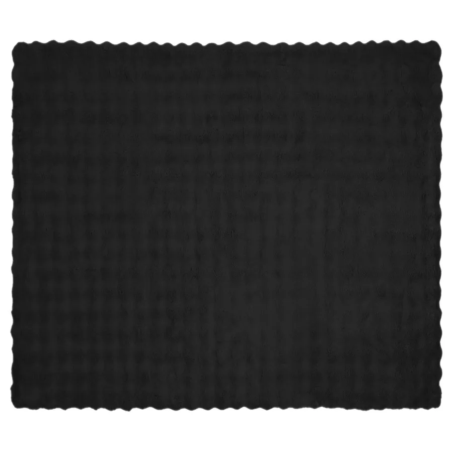 Couverture antidérapante en fausse de lapin Olite 4 pcs Noir - 6