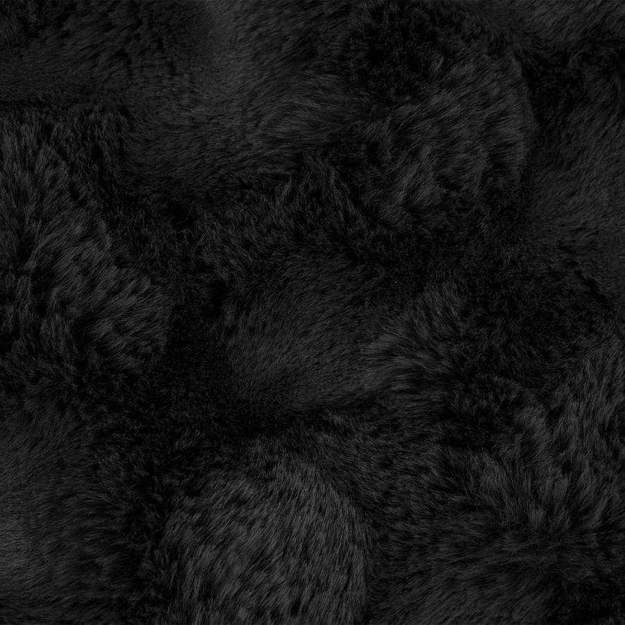 Couverture antidérapante en fausse de lapin Olite 4 pcs Noir - 8