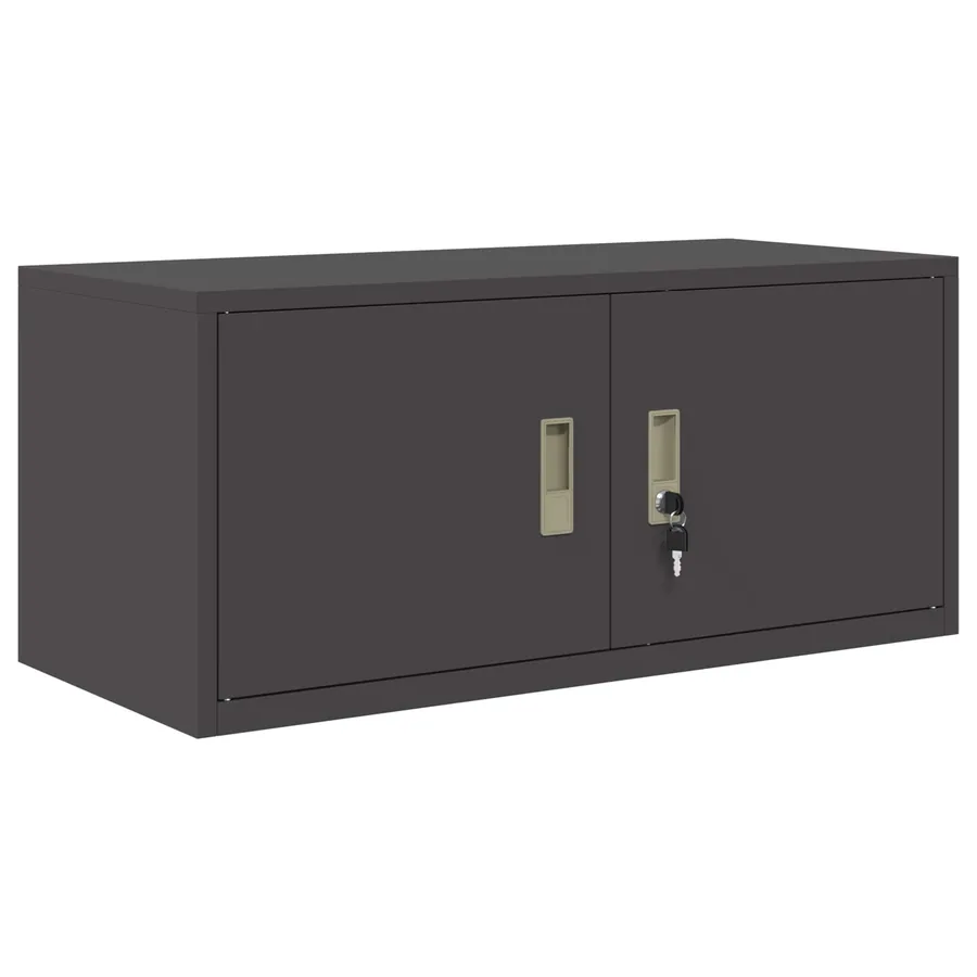 Armoire de rangement Noir 90 x 40 x 40 cm Acier - 2