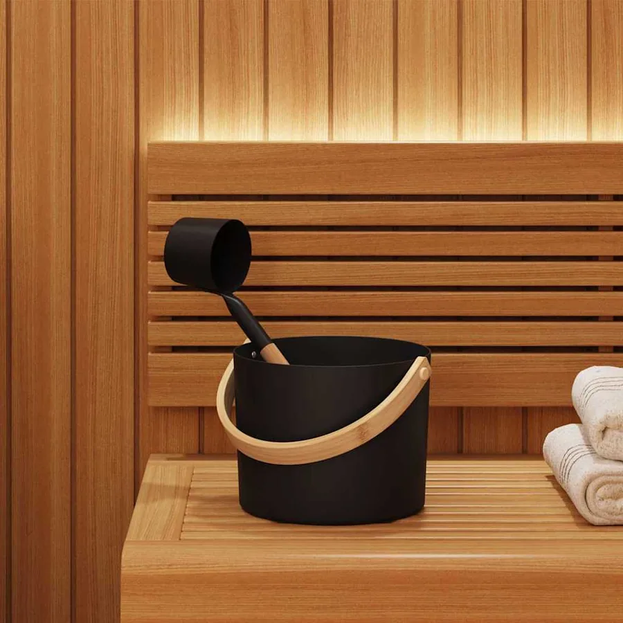 Ensemble d'accessoires de sauna 2 pcs Noir - 3