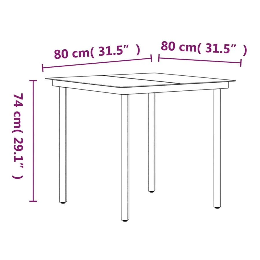 Ensemble à manger de jardin avec coussins 3 pcs noir - 8