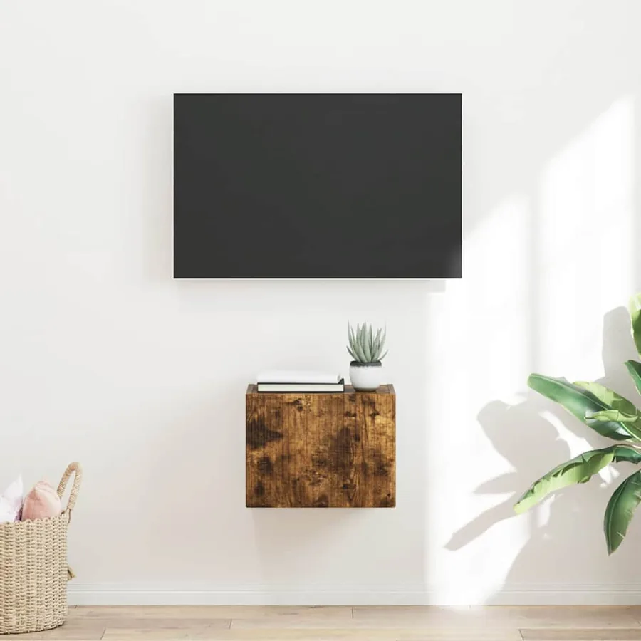 Meuble TV mural Chêne fumé 39 x 31 x 29,5 cm Bois d'ingénierie
