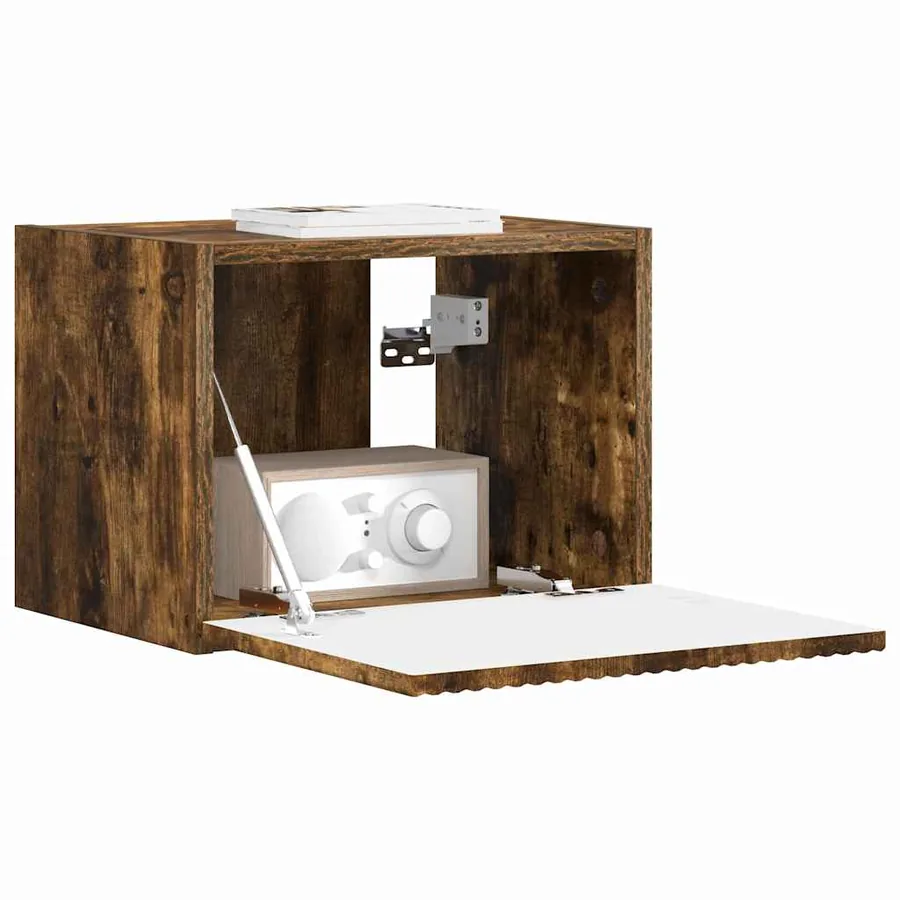 Meuble TV mural Chêne fumé 39 x 31 x 29,5 cm Bois d'ingénierie - 3