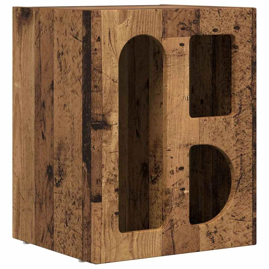 Table de chevet ELST 2 pc Bois ancien 40 x 35 x 50 cm - 5